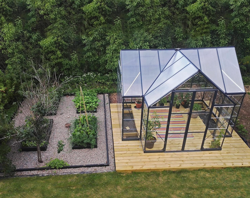 Modern Spacious Luxury Aluminum & Polycarbonate Garden Greenhouse Kit with Quick and Easy Installation