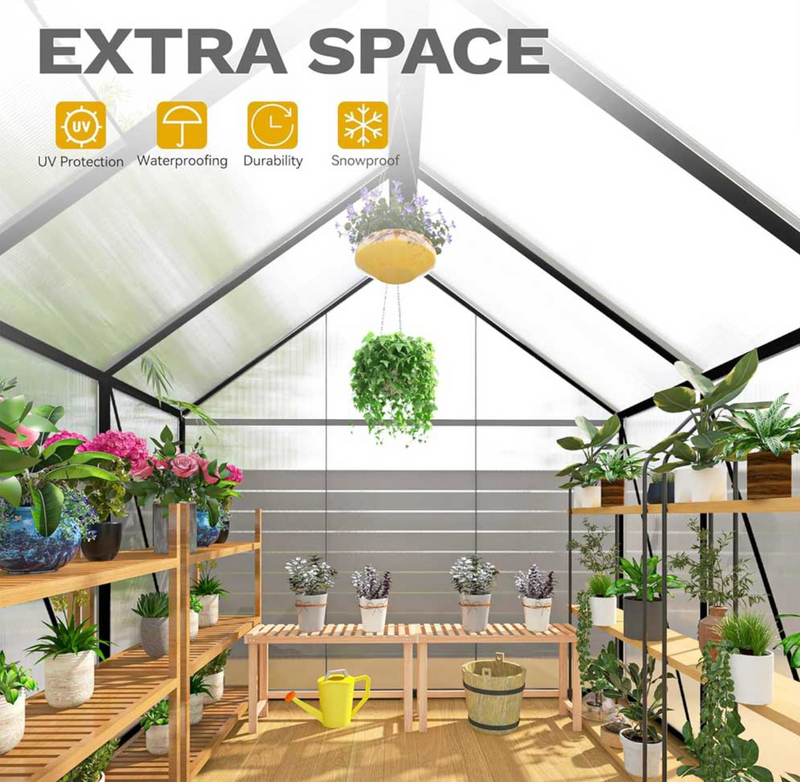 Outdoor Mini Polycarbonate Garden/home/outdoor Greenhouse for Plant Sheet Green House with Aluminum Frame Outdoors Greenhouse