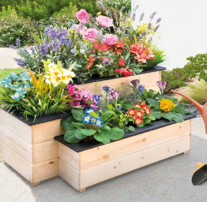 Nature Cedar 3 Tier Vertical Stand Raised Garden Bed Wooden for Vegetable Herb Flower Bed