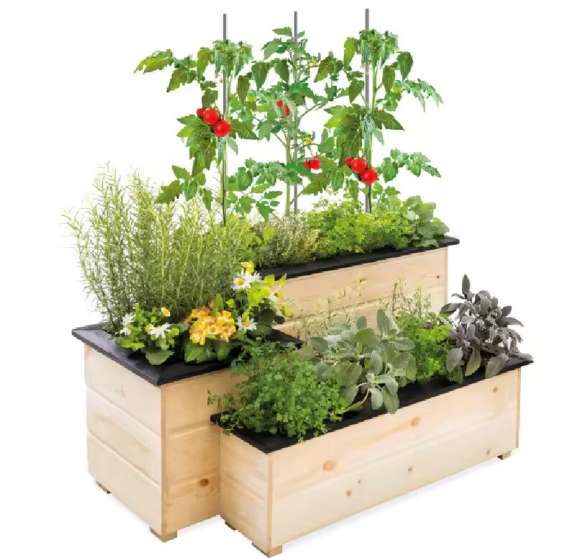 Nature Cedar 3 Tier Vertical Stand Raised Garden Bed Wooden for Vegetable Herb Flower Bed