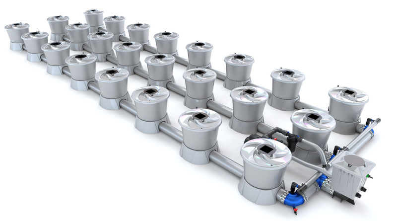 Alien Hydroponics V-SYSTEM 24 Pot 3 Row Kit