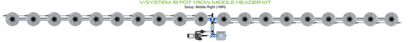 Alien Hydroponics V-SYSTEM 19 Pot 1 Row Kit