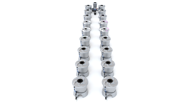 Alien Hydroponics V-SYSTEM 18 Pot 2 Row Kit