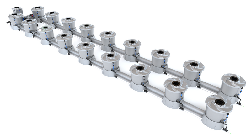 Alien Hydroponics V-SYSTEM 18 Pot 2 Row Kit